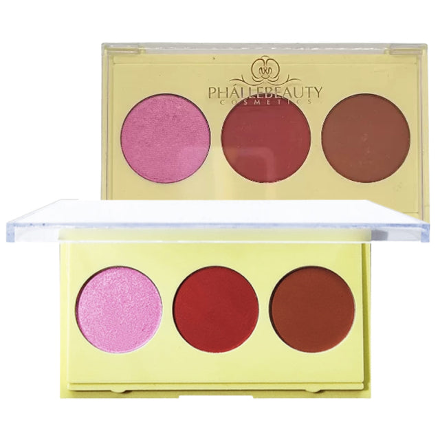 Paleta Trio de Contorno, Blush e Iluminador - Phállebeauty