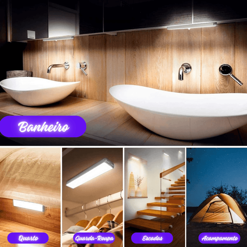 Luminárias LED Recarregável com sensor de movimento (Compre 1 LEVE 2)